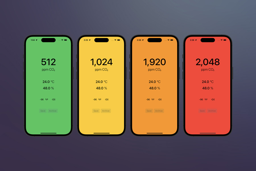 A CO2 sensor with hardware/software for iOS and macOS to help calculate the risk of Covid due to bad ventilation