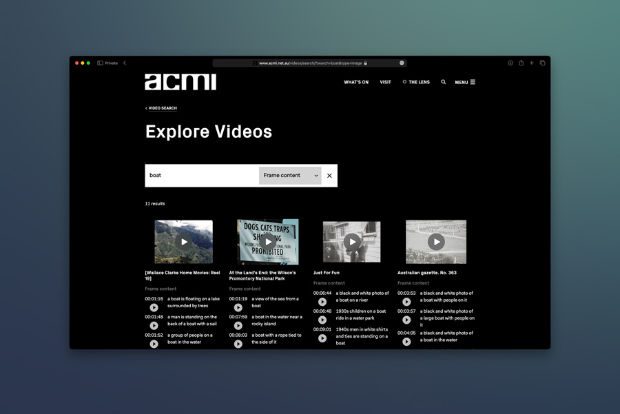 ACMI video image search